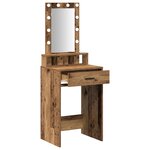 Coiffeuse vidaXL avec lumières LED en vieux bois 50x41x140 cm