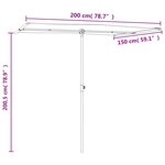 Vidaxl parasol d'extérieur avec mât en aluminium 2x1 5 m taupe