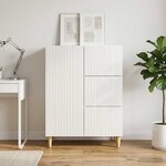 vidaXL Buffet Blanc brillant 66 x 34 5 x 90 cm Bois d'ingénierie