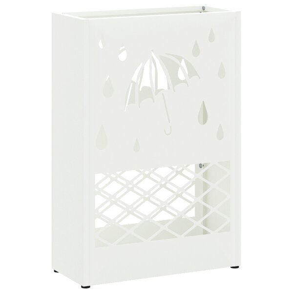 vidaXL Support de parapluie blanc - 28x12x41 cm  Acier