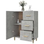 vidaXL Buffet gris béton 69 5x34x90 cm bois d'ingénierie