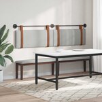 vidaXL Tête de lit suspendue Avec lumière LED Gris nuage PU antique