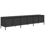 vidaXL Meuble TV noir 202x39x43 5 cm acier laminé à froid