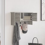 vidaXL Porte-manteau mural avec étagère Montage mural avec stockage avec porte Sonoma gris 50 x 20 x 30 cm