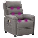 vidaXL Fauteuil électrique de massage Gris clair Tissu