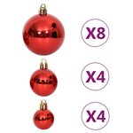vidaXL Ensemble de boules de Noël 64 Pièces Rouge et blanc