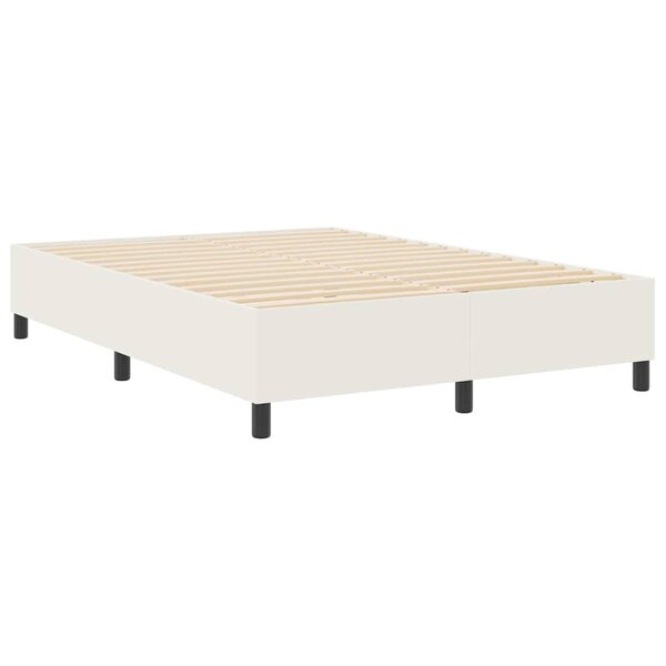 vidaXL Lit à ressorts Crème 140 x 190 cm Tissu en velours côtelé