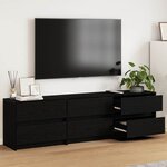 vidaXL Meuble TV avec tiroir Noir 182 x 34 x 50 cm Bois d'ingénierie