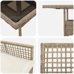 vidaXL Ensemble de salle à manger pour jardin 3 Pièces Beige Poly rotin