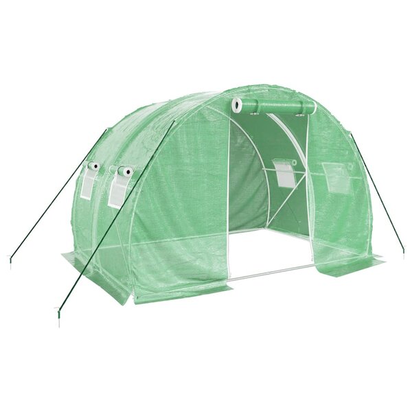vidaXL Serre avec cadre en acier vert 6 m² 3x2x2 m