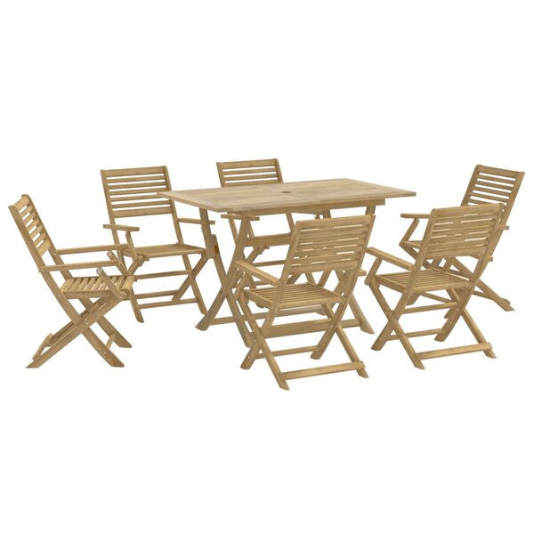 vidaXL Ensemble à manger de jardin 7 Pièces Bois d'acacia solide