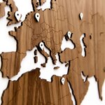 Mimi innovations décoration carte du monde murale bois noyer 130x78 cm