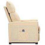 vidaXL Fauteuil Crème Tissu