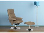 Fauteuil relax + repose-pieds "louis" - 1 place - beige