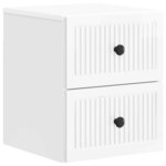 vidaXL Cabinet de chevet mural Blanc brillant 33 x 34 5 x 40 cm