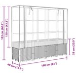 vidaXL Jardinière surélevée avec housse aspect rotin 160x40x153 cm