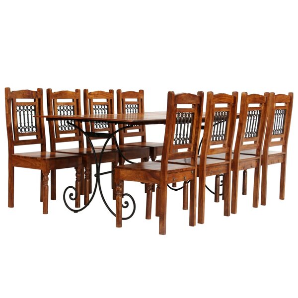 vidaXL Ensemble de tables à manger 9 Pièces bois d’acacia massif