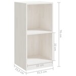 vidaXL Armoire d'appoint blanc 35 5x33 5x76 cm bois de pin massif