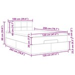 vidaXL Lit ottoman avec matelas bleu 120x200 cm tissu