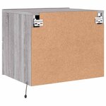 vidaXL Tables de chevet murales avec lumières LED 2 Pièces sonoma gris