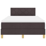 vidaXL Lit boxspring avec matelas Marron foncé 120 x 200 cm tissu