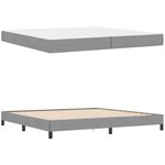 vidaXL Lit à ressorts avec matelas Gris clair 200 x 200 cm tissu
