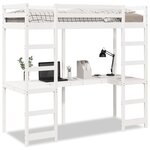 vidaXL Cadre de lit superposé sans matelas blanc 80x200 cm pin massif