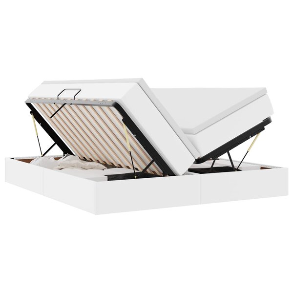 vidaXL Lit avec rangement et matelas avec stockage Blanc 180 x 200 cm