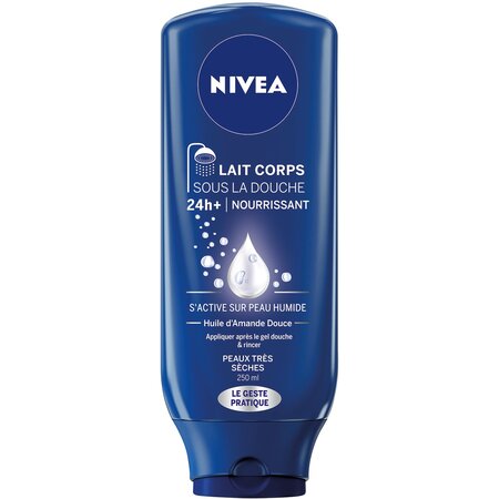 Nivea Lait Corps Sous La Douche Nourrisante à l’Huile d’Amande Douce Peaux Très Sèches 250ml (lot de 6)