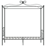 vidaXL Cadre de lit à baldaquin sans matelas gris métal 100x200 cm