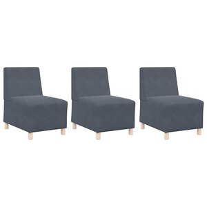 vidaXL Unité de Sofa Modulaire Sans Accoudoirs 3 Pièces Gris foncé