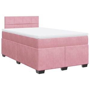 vidaXL Sommier à lattes de lit avec matelas rose 120x190 cm velours