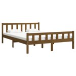 vidaXL Cadre de lit sans matelas marron miel bois massif