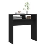 vidaXL Table console noir 78x30x80 cm bois d'ingénierie