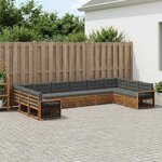 vidaXL Ensembles de canapés avec coussin 10 Pièces Bois d'Acacia Massif