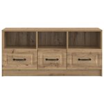 vidaXL Meuble TV 102 x 34 5 x 47 cm Chêne artisanal Bois d'ingénierie