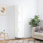 vidaXL Buffet haut Blanc 34 5x34x180 cm Bois d'ingénierie