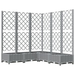 vidaXL Jardinière avec treillis Gris clair 120x120x121 5 cm PP