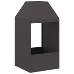 vidaXL Brasero Noir 50 x 50 x 100 cm Acier patiné