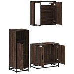 vidaXL Ensemble de meubles de salle de bain 3 Pièces Chêne marron