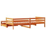 vidaXL Lit de jour avec gigogne et tiroirs sans matelas 90x200 cm