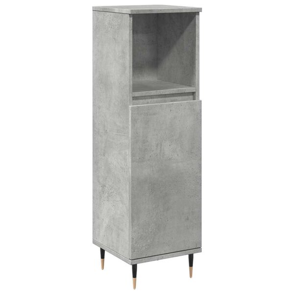 vidaXL Armoire de salle de bain gris béton 30x30x100 cm