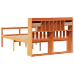vidaXL Lit bibliothèque sans matelas cire marron 160x200 cm pin massif