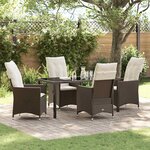 vidaXL Ensemble de salle à manger pour jardin 5 Pièces Marron Poly rotin