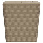 vidaXL Table de jardin avec couvercle amovible marron clair PP