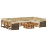 vidaXL Ensemble de canapés d'extérieur 10 pc Naturel et Beige