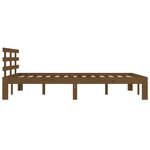 vidaXL Cadre de lit Marron miel Bois massif 150x200 cm Très grand