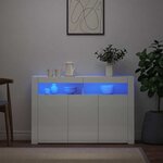 vidaXL Buffet avec lumières LED blanc brillant 115 5x30x75 cm