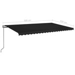 vidaXL Auvent automatique capteur de vent et LED 500x350 cm Anthracite