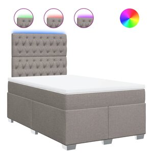 vidaXL Sommier à lattes de lit avec matelas taupe 120x190 cm tissu